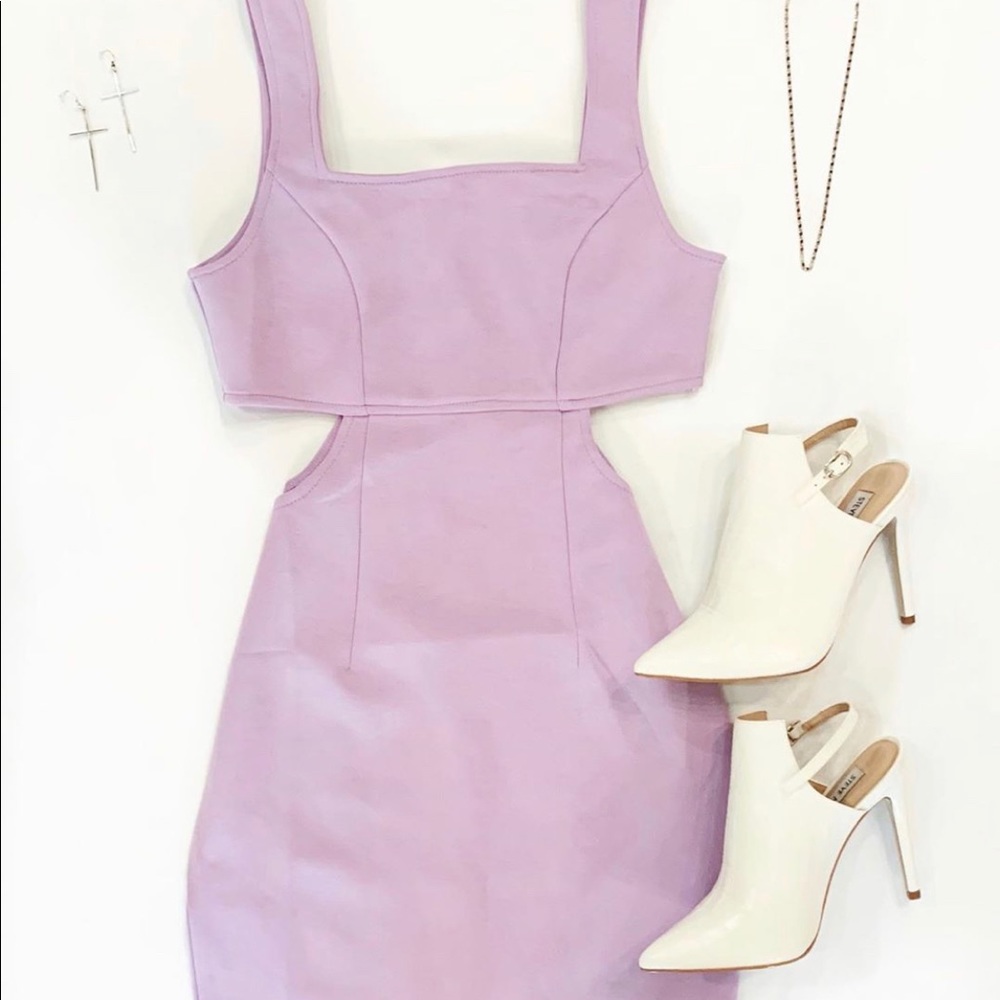 Lilac Bodycon cut out dress